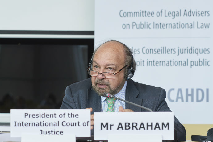 Presentation of Mr Ronny Abraham, President of the International Court of Justice, during the 53rd meeting of the CAHDI