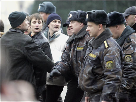 Демонстрации на улицах Минска