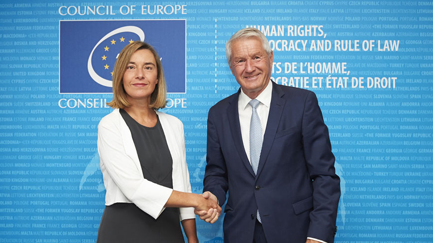 EU High Representative Mogherini in exchange of views with Committee of Ministers, Secretary General Jagland