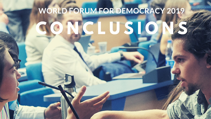 Conclusions du Forum mondial de la démocratie 2019