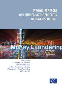Typologies report on Laundering the Proceeds of Organised Crime