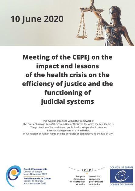 Exceptional meeting of the CEPEJ on the impact and lessons of the health crisis on the efficiency of justice and the functioning of judicial systems