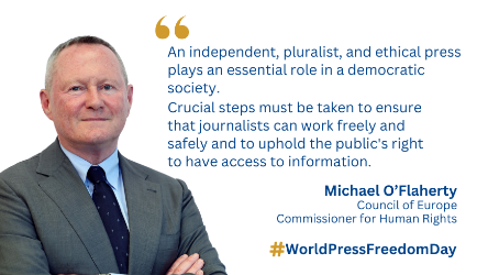 Le Commissaire O'Flaherty appelle à redoubler d'efforts pour protéger la liberté de la presse