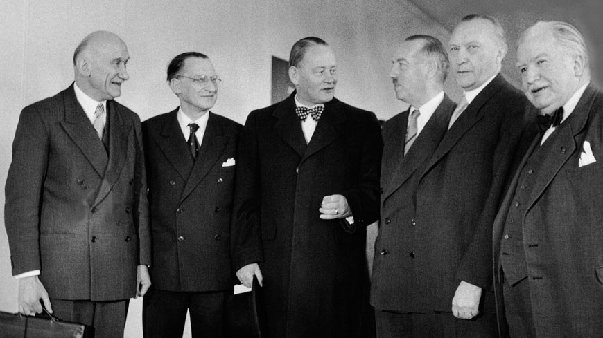 Ovi graditelji Europe bili su ljudi koji su pokrenuli postupak izgradnje Europe tako što su osnovali Vijeće Europe 1949. godine