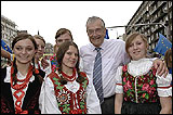 Terry Davis, Council of Europe Secretary General at the 12th Schuman parade on the streets of the Polish capital city Warsaw 