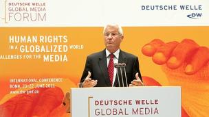 European Broadcasting Union and Council of Europe sign joint Memorandum of Understanding Thorbjørn Jagland au forum Deutsche Welle Global Media Forum à Bonn