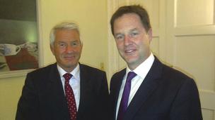 Der Generalsekret&auml;r mit dem Stellvertretenden Premierminister Nick Clegg