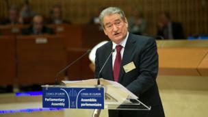 Albanischer Premierminister Sali Berisha hält Rede vor der Parlamentarischen Versammlung Albanischer Premierminister Sali Berisha hält Rede vor der Parlamentarischen Versammlung