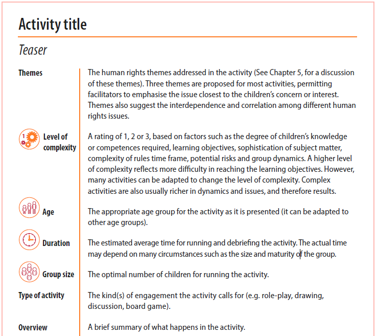 Example of an activity suggested in Compasito