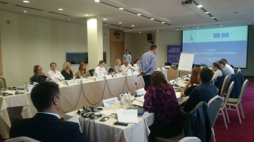 Formation pour des avocats sur la liberté d'expression et la liberté des médias à Podgorica, Monténégro