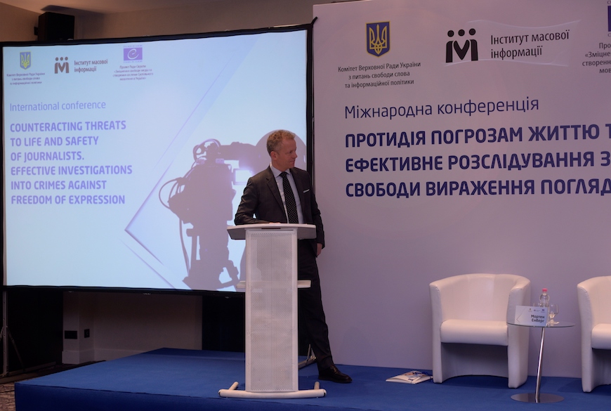 Conférence internationale du sur la sécurité des journalistes et crime contre  la liberté d'expression organisée par le Conseil de l’Europe à Kyiv