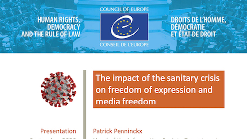 PRESENTATION: The impact of the sanitary crisis on freedom of expression and media freedom