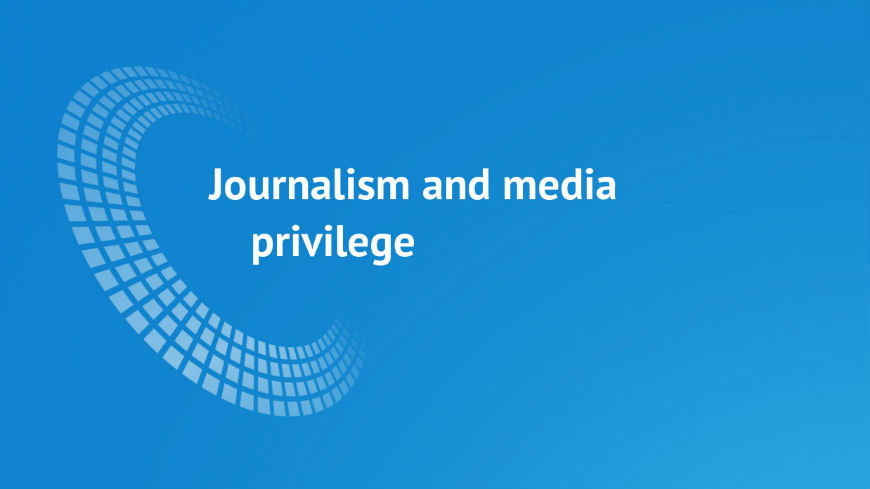 New report on journalism and media privilege by the European Audiovisual Observatory