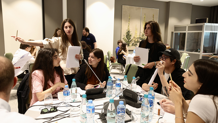 Youth put democracy into action through civic dialogue simulation in Tbilisi