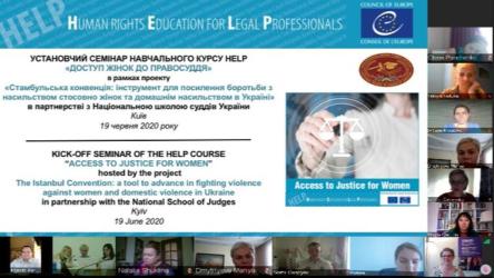 Launch of the HELP course on Access to Justice for Women, in Ukraine
