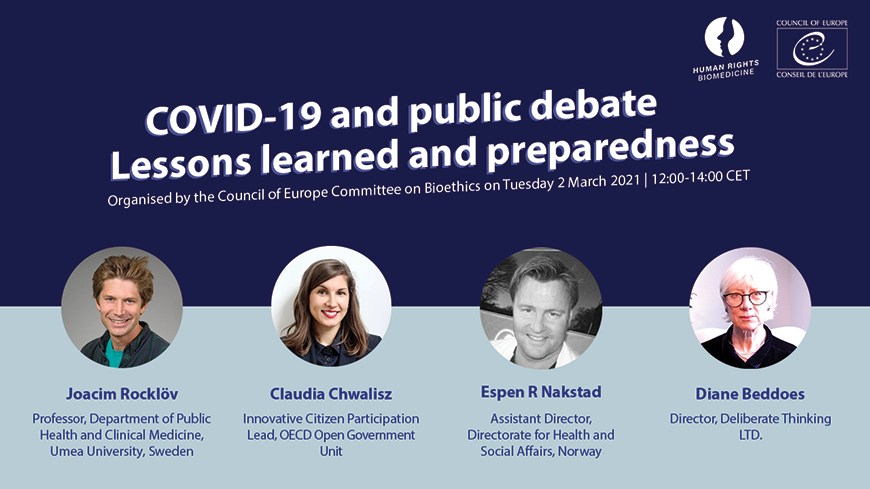 Webinar: COVID-19 and public debate - Lessons learned and preparedness