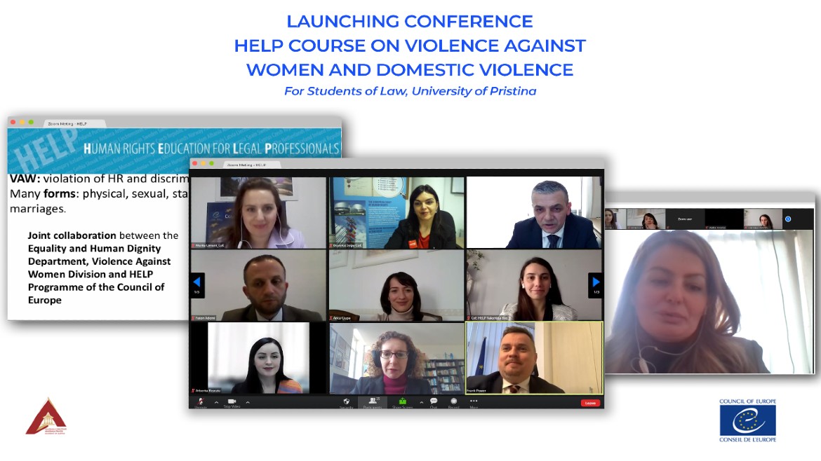 Lancement de la formation en ligne HELP sur la violence à l'égard des femmes et la violence domestique pour des étudiant-e-s en droit au Kosovo*