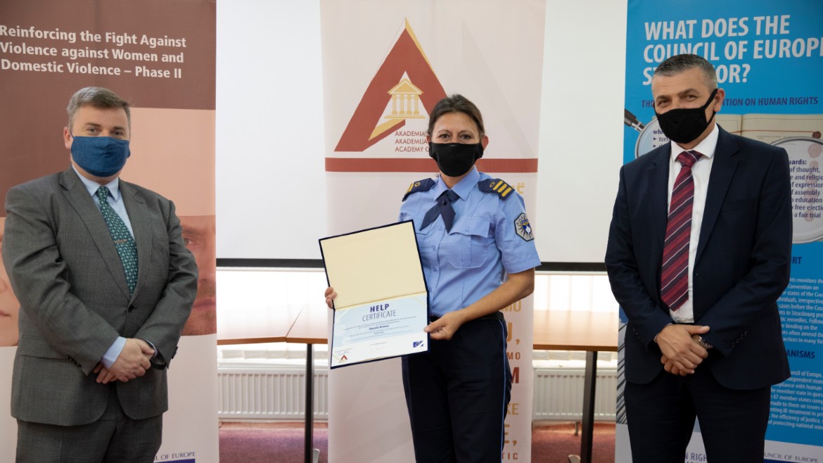 Certificate Award Ceremony of the HELP course on Violence against Women and Domestic Violence in Pristina