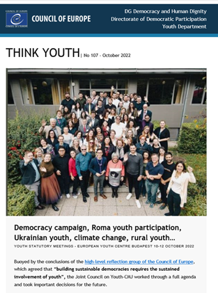 Catch up with the Youth Department’s news each month! Subscribe to THINK YOUTH!