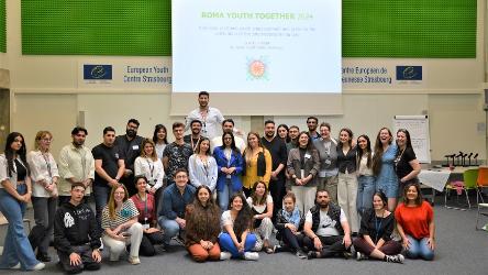 Young Roma celebrating International Roma Day 2024 in Strasbourg