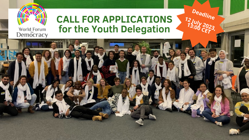 Call for applications for the Youth Delegation - World Forum for Democracy 2023