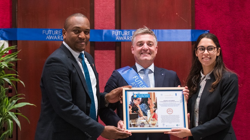 Le secteur jeunesse du Conseil de l'Europe parmi les lauréats du Future Policy Award 2019!
