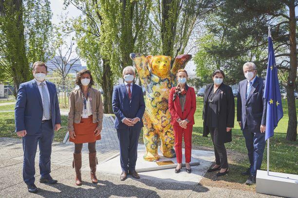 Buddy Bear inaugurated in the German garden of the European Youth Centre