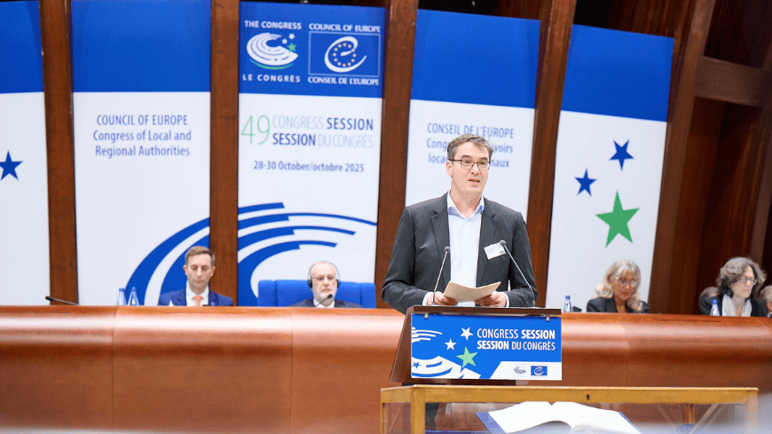 Mayor of Budapest, Gergely Karácsony, addressing the 49th Session of the Congress of Local and Regional Authorities