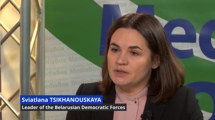 Sviatlana Tsikhanouskaya, Leader des forces démocratiques du Belarus