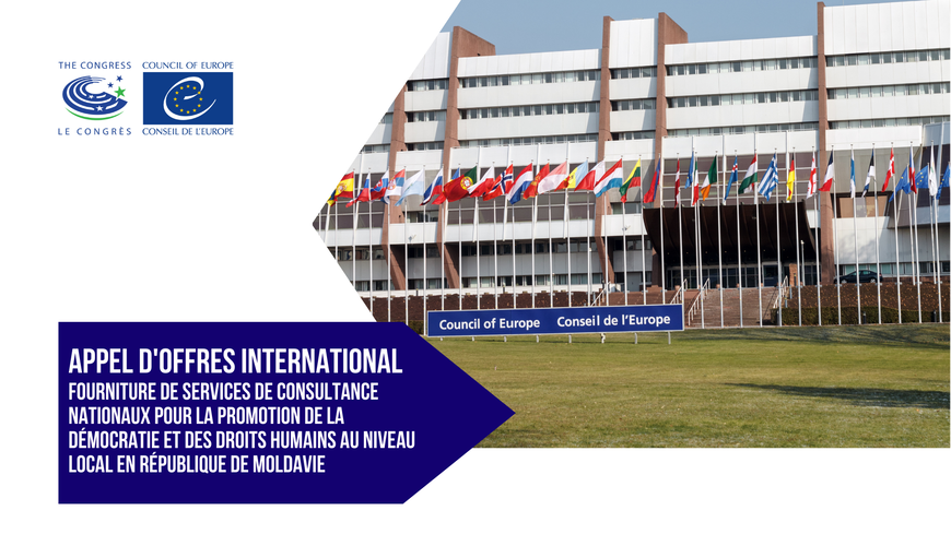 Appel d'offres international : Fourniture de services de conseil nationaux pour la promotion de la démocratie et des droits humains au niveau local dans la République de Moldavie