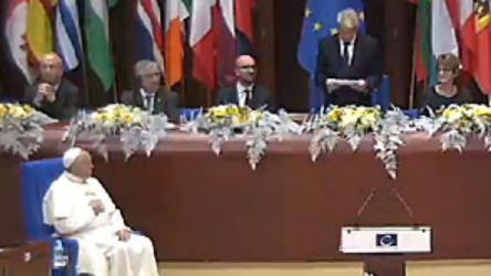 Pope Francis visits and addresses the Council of Europe