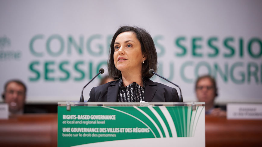 Photo : Ana Luisa PEREIRA LUIS, présidente de la Conférence des assemblées législatives régionales européennes ainsi que de l’Assemblée législative des Açores (Portugal).