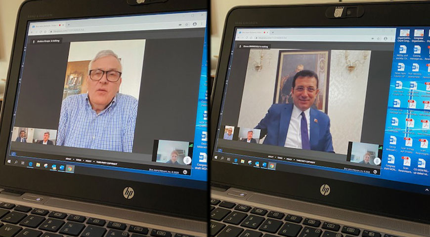 Le président du Congrès s'entretient avec le maire d'Istanbul en vidéoconférence