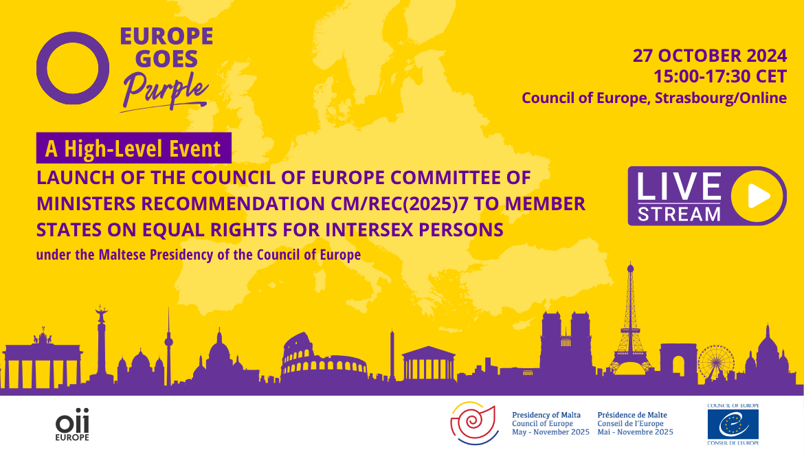 Council of Europe marks historic milestone with the launch of the first international recommendation on equal rights for intersex persons