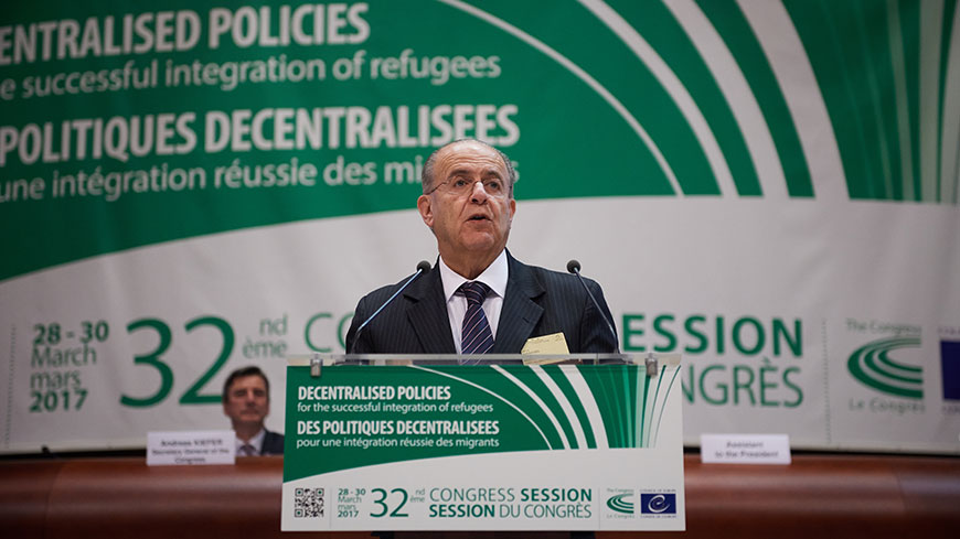 The Chair of the Committee of Ministers addresses the members of the Congress