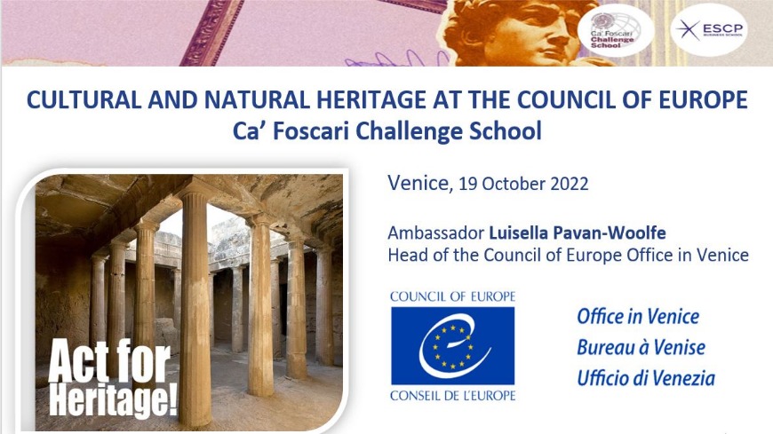 Cultural Heritage: the Council of Europe contribution