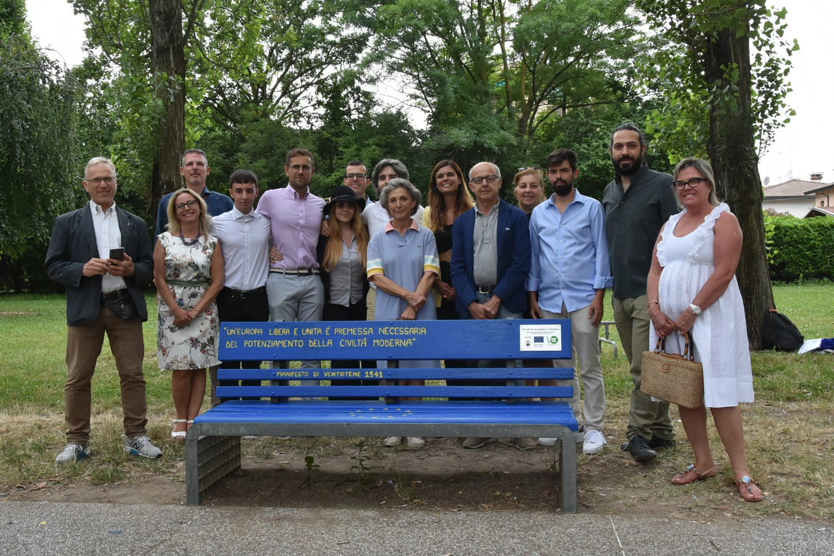 The european bench unveiled at the Albanese park