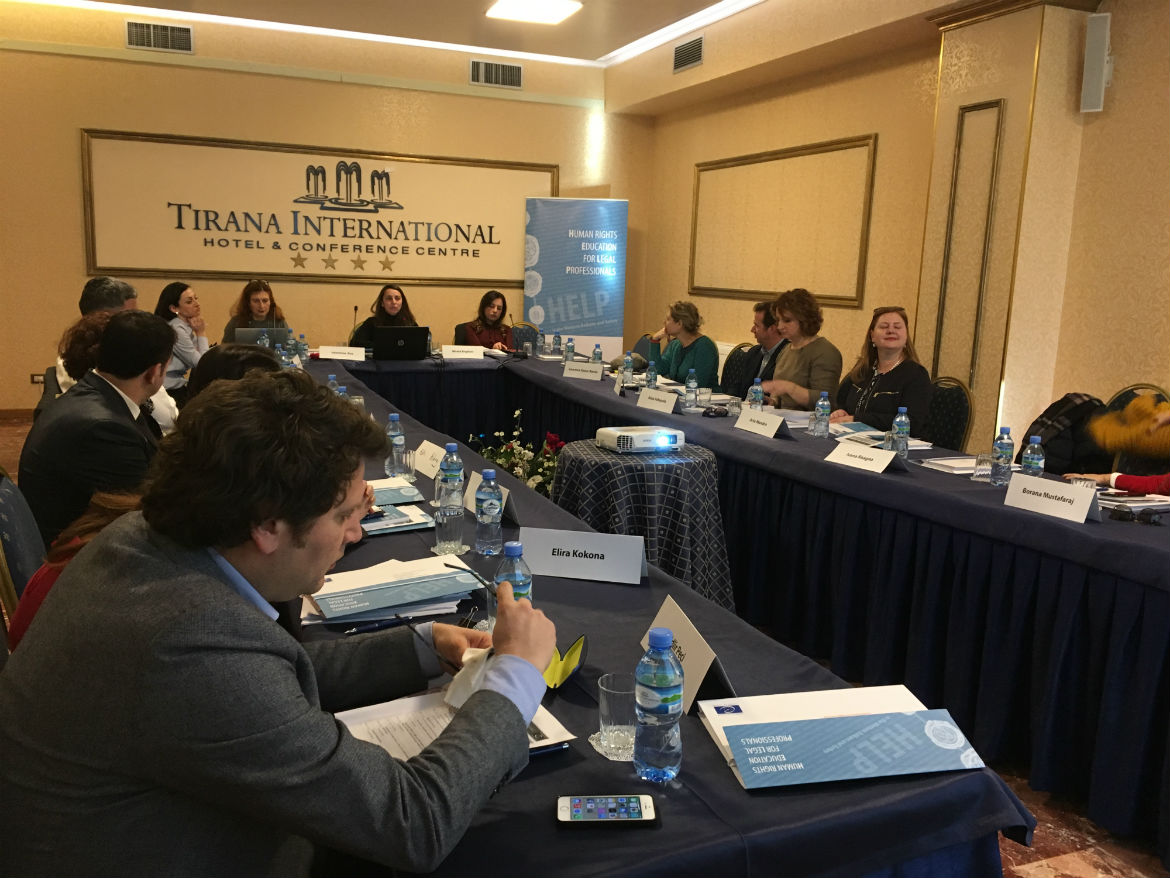 Supporting the Albanian School of Magistrates in the field of training on human rights: HELP Training-of-Trainers session