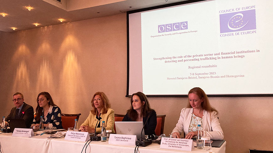 Strengthening the role of the private sector and financial institutions in combatting trafficking in human beings: Roundtable concludes in Sarajevo