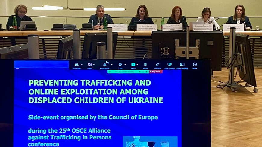 25e conférence de l'Alliance de l'OSCE contre la traite des êtres humains : événement parallèle du Conseil de l'Europe sur la prévention de la traite et de l'exploitation en ligne des enfants déplacés d'Ukraine