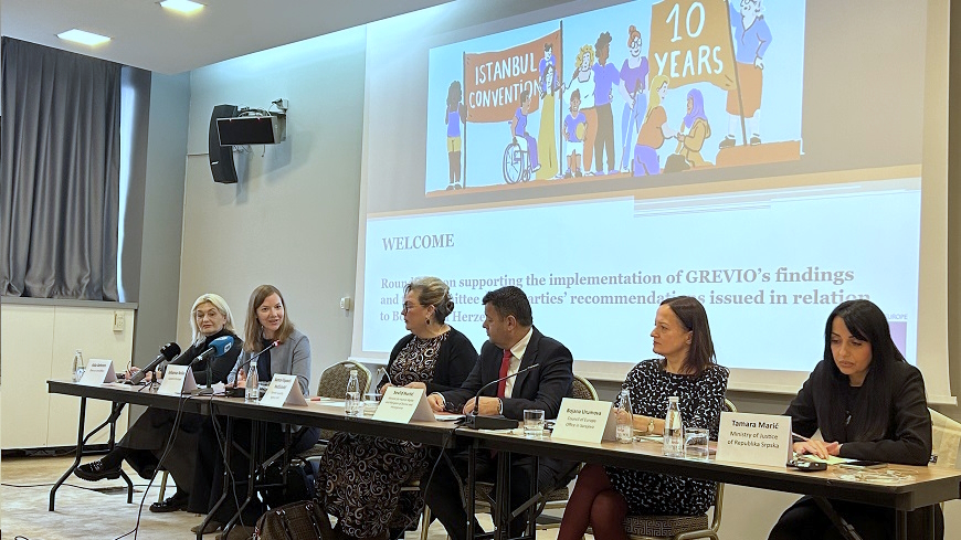 Follow-up round table on promoting national synergies in implementing the Istanbul Convention in Bosnia and Herzegovina