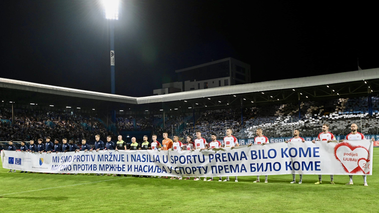 Igrači Željezničara i Borca poslali poruku protiv govora mržnje i nasilja