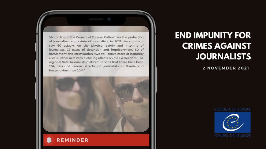 2 November - International Day to End Impunity for Crimes Against Journalists