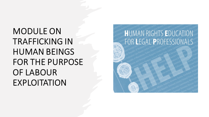 Trafficking for the purpose of labour exploitation: new HELP online training module
