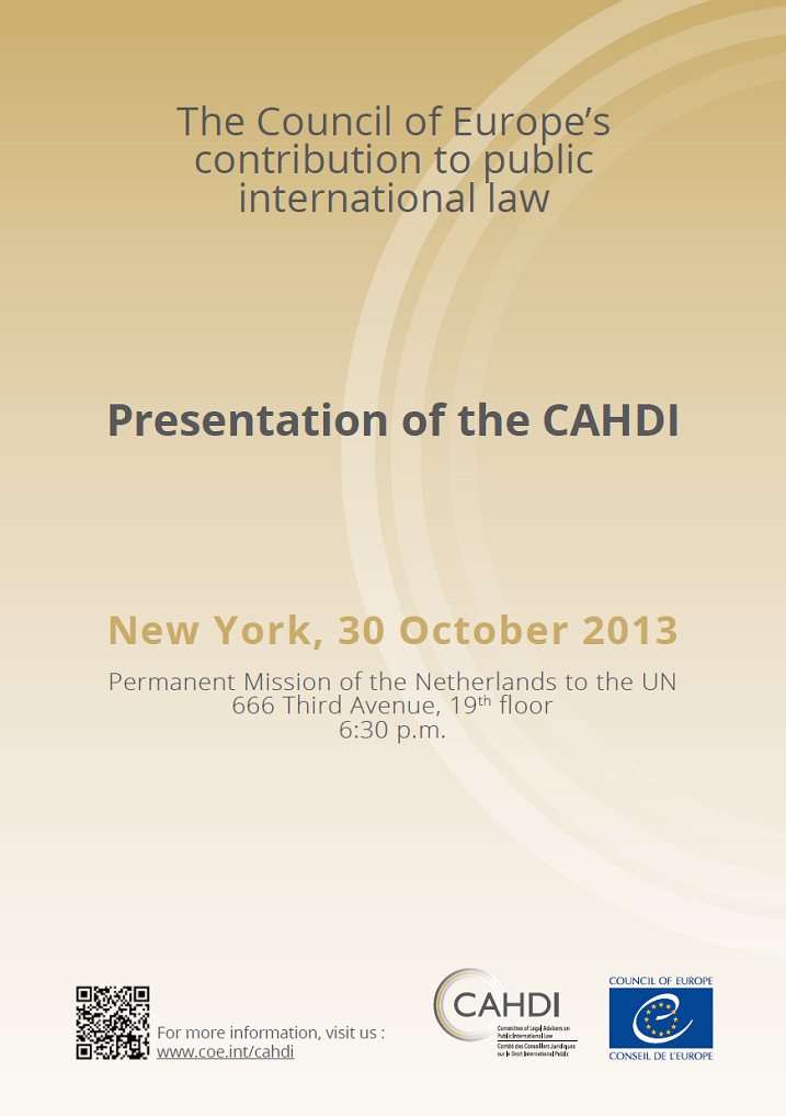 The CAHDI strengthens its ties with the Sixth Committee of the General Assembly of the United Nations