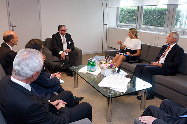 Mr Philippe Boillat, Director General Human Rights and Rule of Law, Mr John Ringguth, MONEYVAL Executive Secretary, Mr Jan Kleijssen, Director of Information Society and Action against Crime, Mr Anton Bartolo, MONEYVAL President, H.M. Queen Maxima of the Netherlands,  Mr Thorbjorn Jagland, Secretary General of the Council of Europe