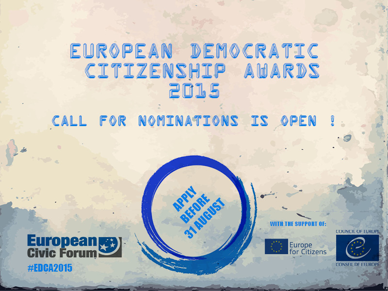 Open Call for Nominations for the Second European Democratic Citizenship Awards