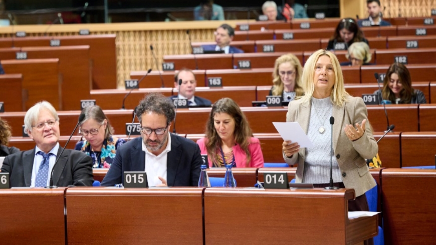 Delegates debating in the Parliamentary Assembly of the Council of Europe in Strasbourg