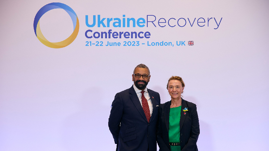 Secretary General Marija Pejčinović Burić and Secretary of State for Foreign, Commonwealth and Development Affairs of the United Kingdom James Cleverly