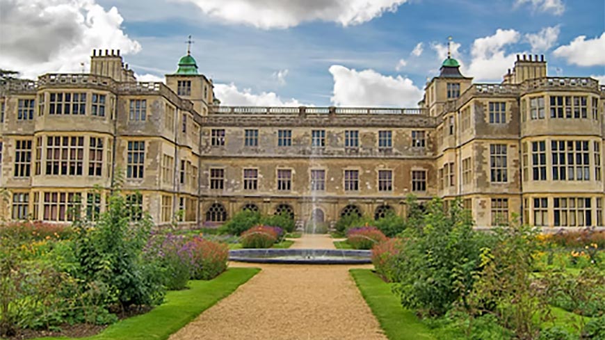 Audley End House in the United Kingdom, a stop on the Via Querinissima